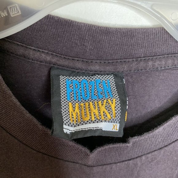 Frozen Munky Mens XL Black Microphone Musical Roots Short Sleeve Shirt - Picture 3 of 6